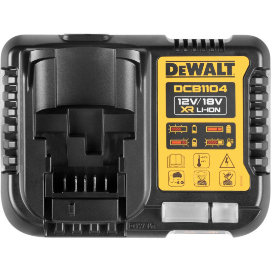 Купити Зарядний пристрій DeWALT DCB1104. Офіційний магазин Toolmaster Україна. Фірмовий інструмент та обладнання, офіційна гарантія